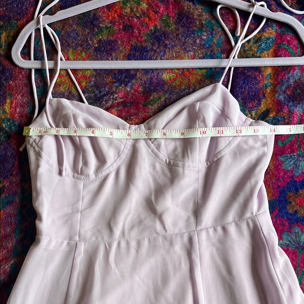 FOREVER 21 Lavender Sweetheart Midi Dress With Side Slit & Tie Straps Juniors Sm - Picture 7 of 9